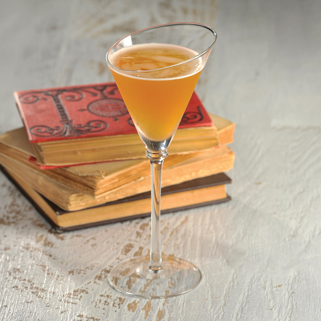 Peach bourbon martini