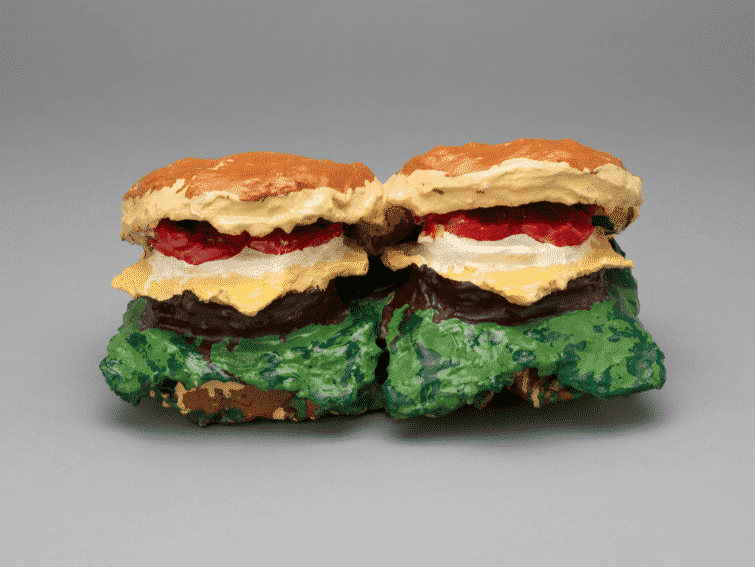 Two Cheeseburgers, with Everything (Dual Hamburgers), Claes Oldenburg, 1962.