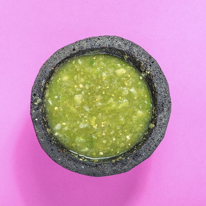 Salsa verde cruda-cocida