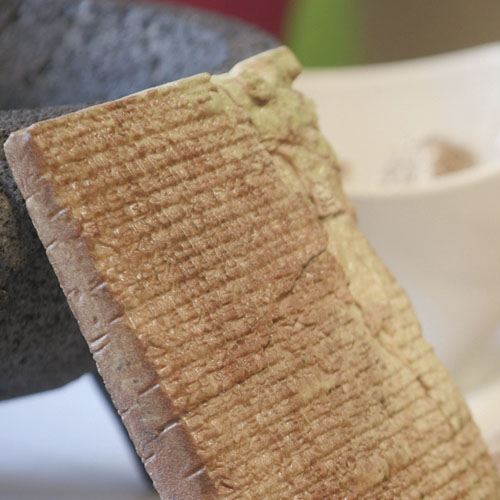 Detalle de una de las tabillas babilónicas 